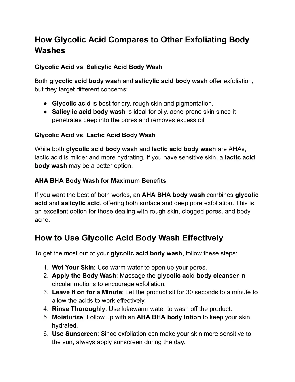 how glycolic acid compares to other exfoliating