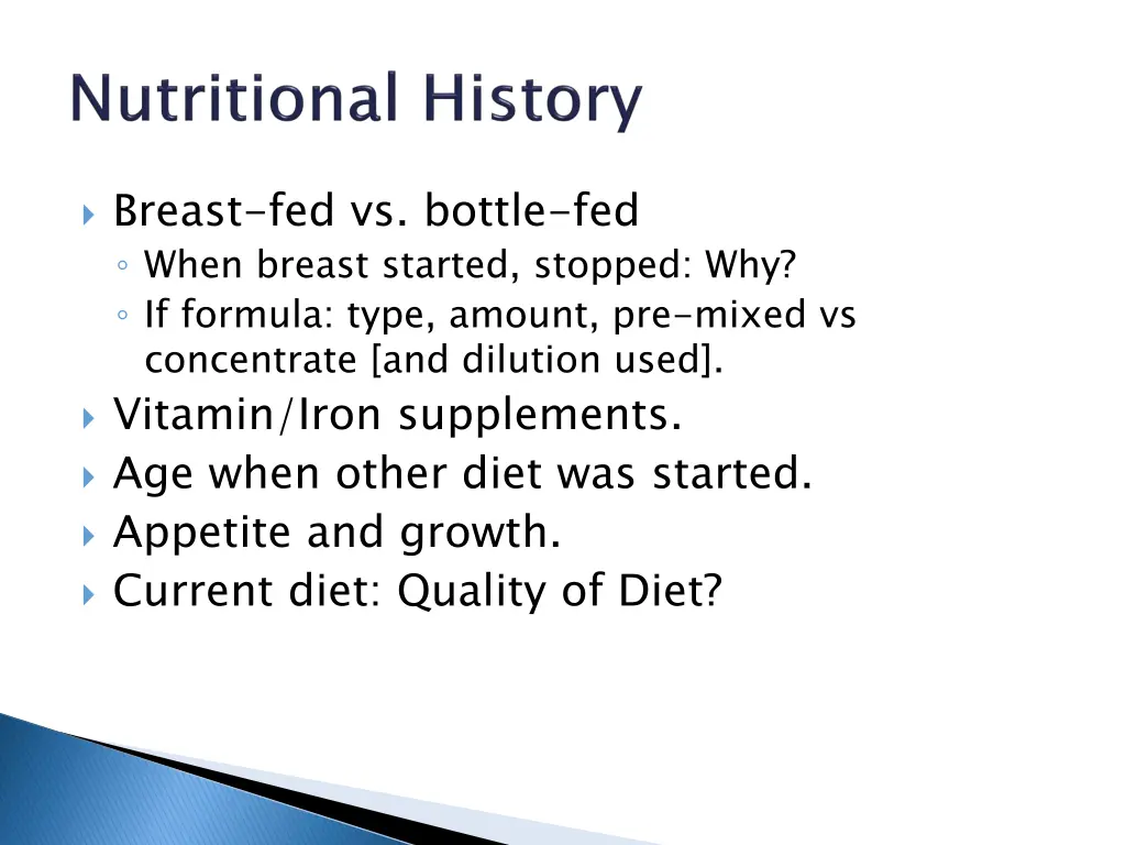 breast fed vs bottle fed when breast started