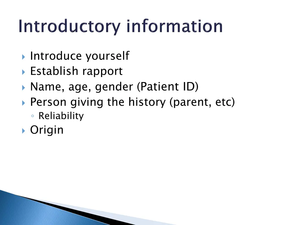 introduce yourself establish rapport name