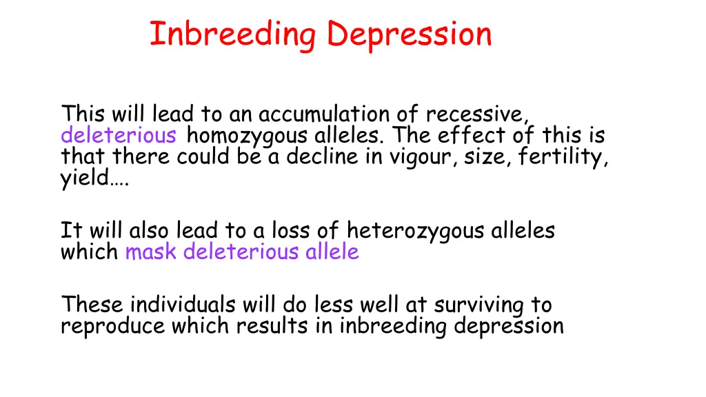 inbreeding depression