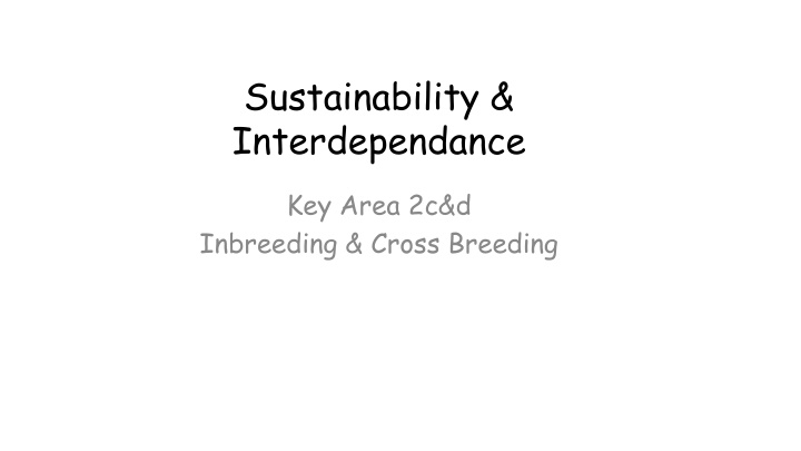 sustainability interdependance