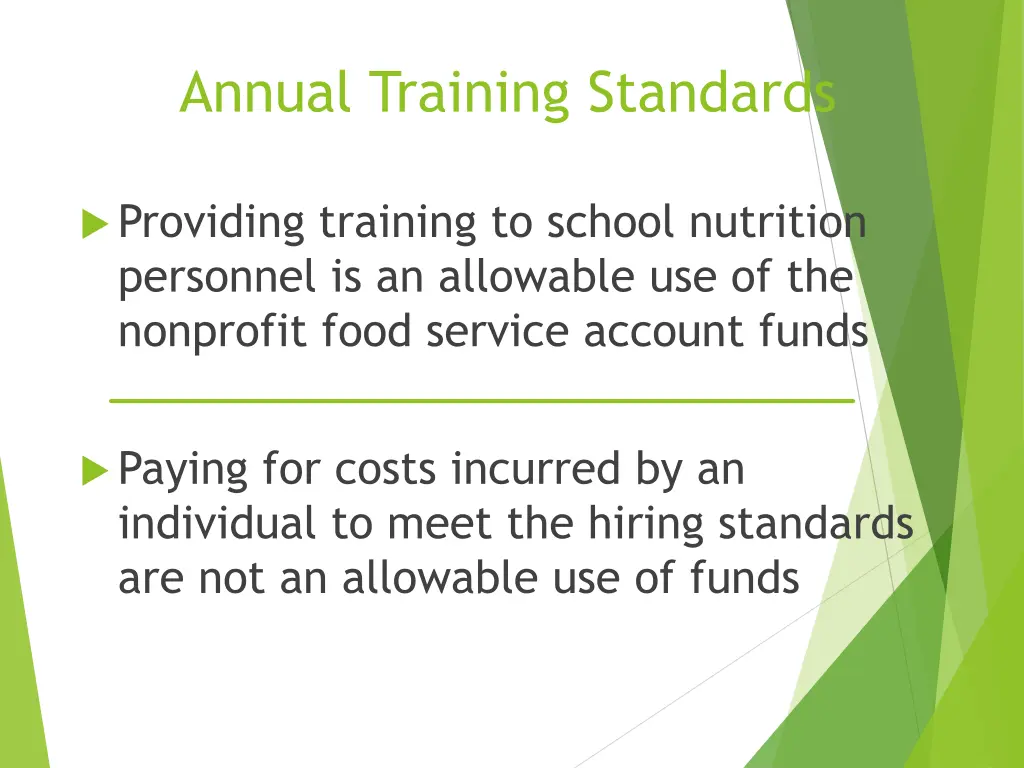 annual training standards 1