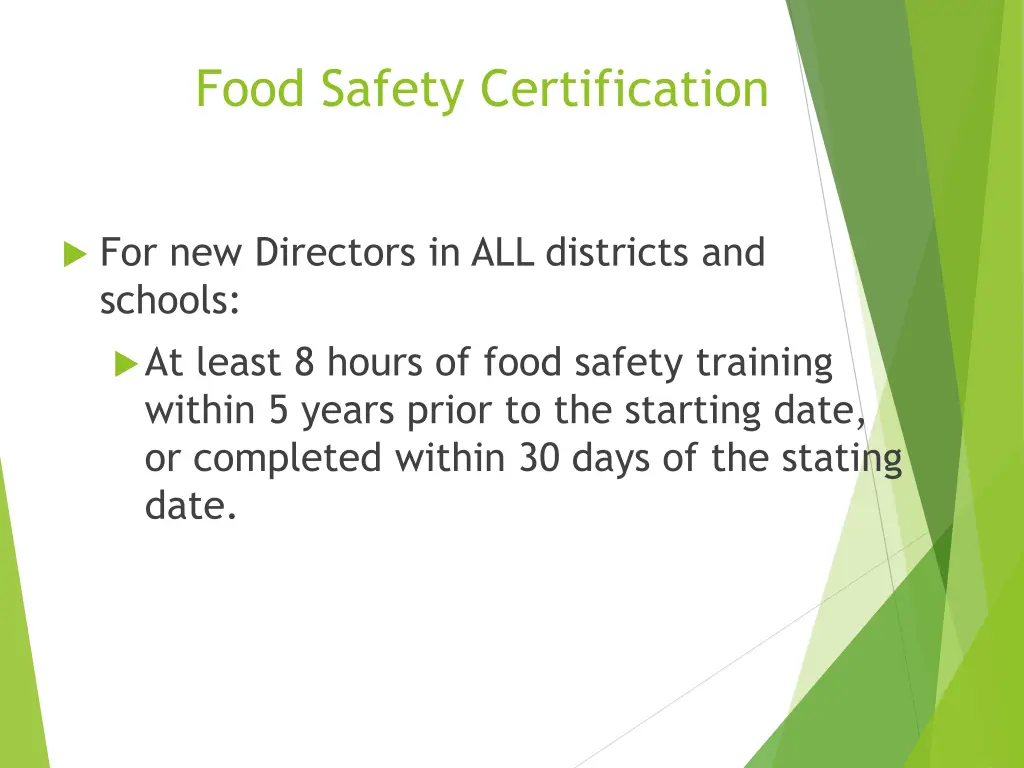 food safety certification