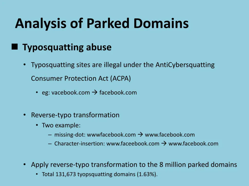 analysis of parked domains 4