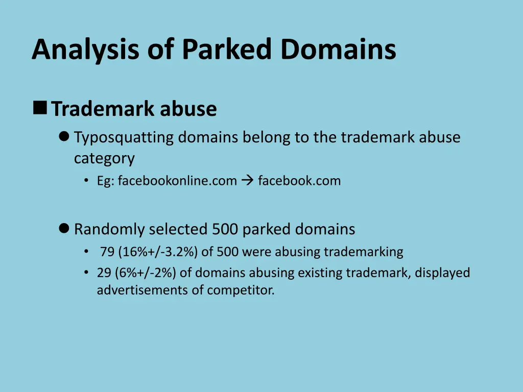 analysis of parked domains 5