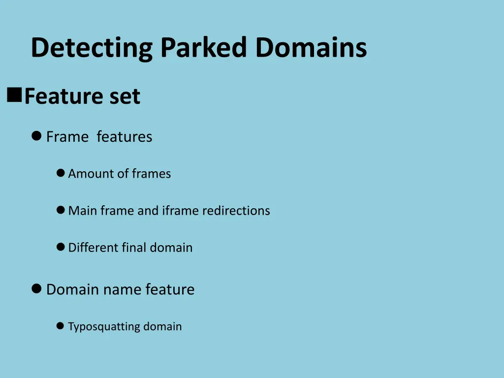 detecting parked domains 2