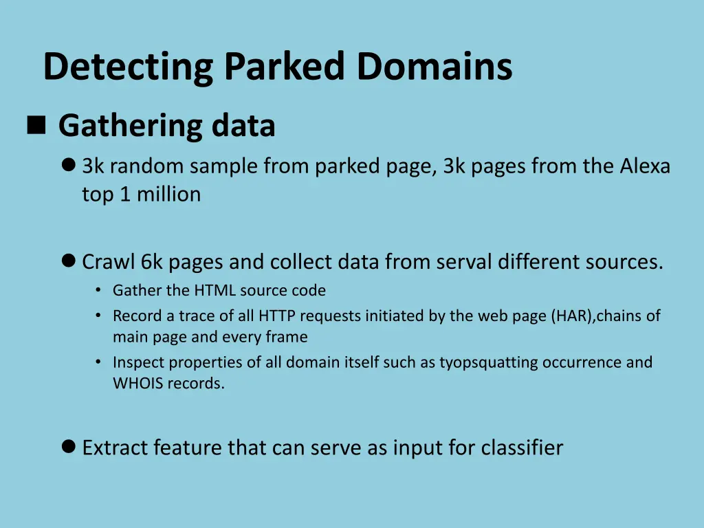 detecting parked domains