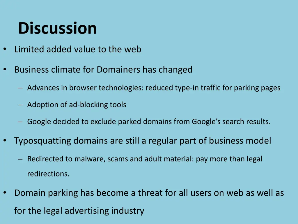 discussion limited added value to the web