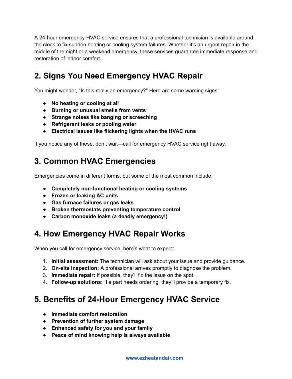 a 24 hour emergency hvac service ensures that