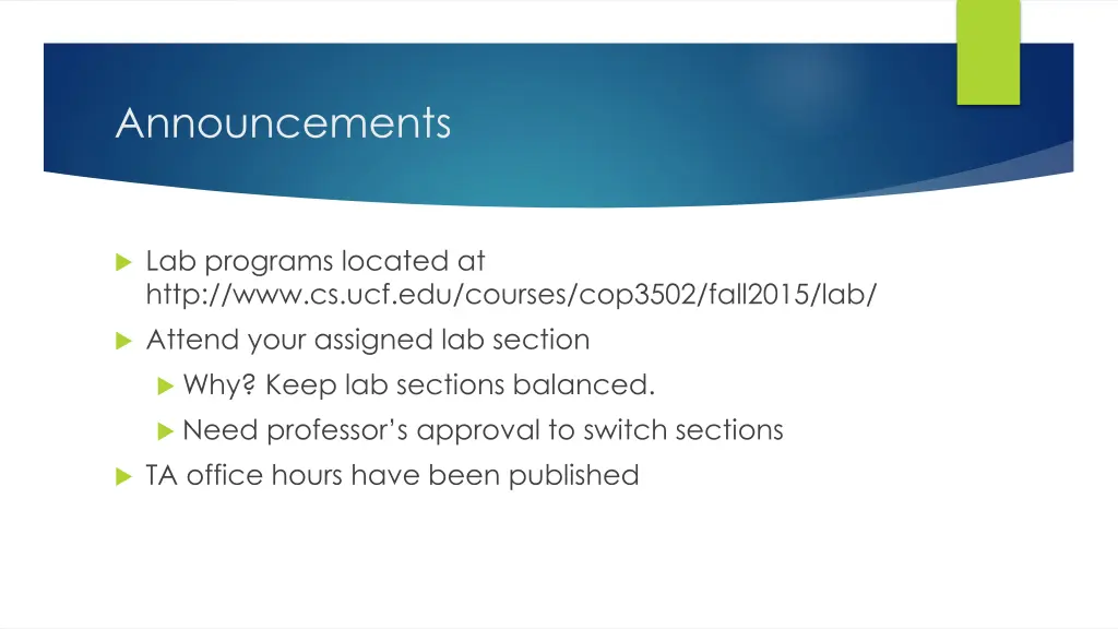 announcements