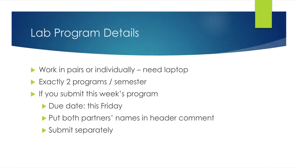 lab program details