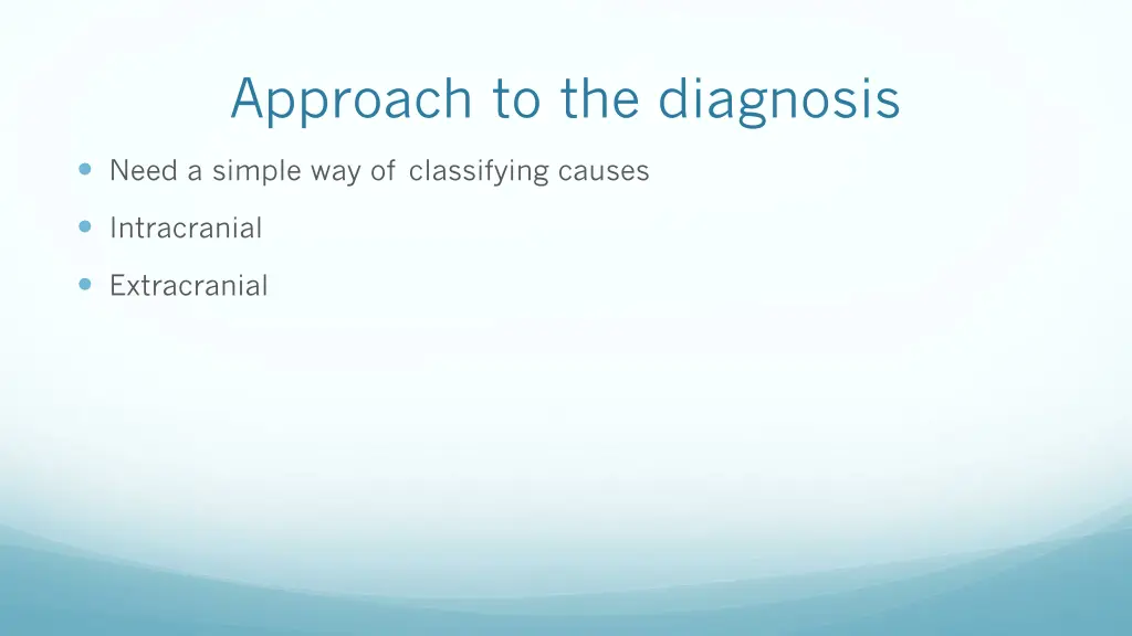 approach to the diagnosis