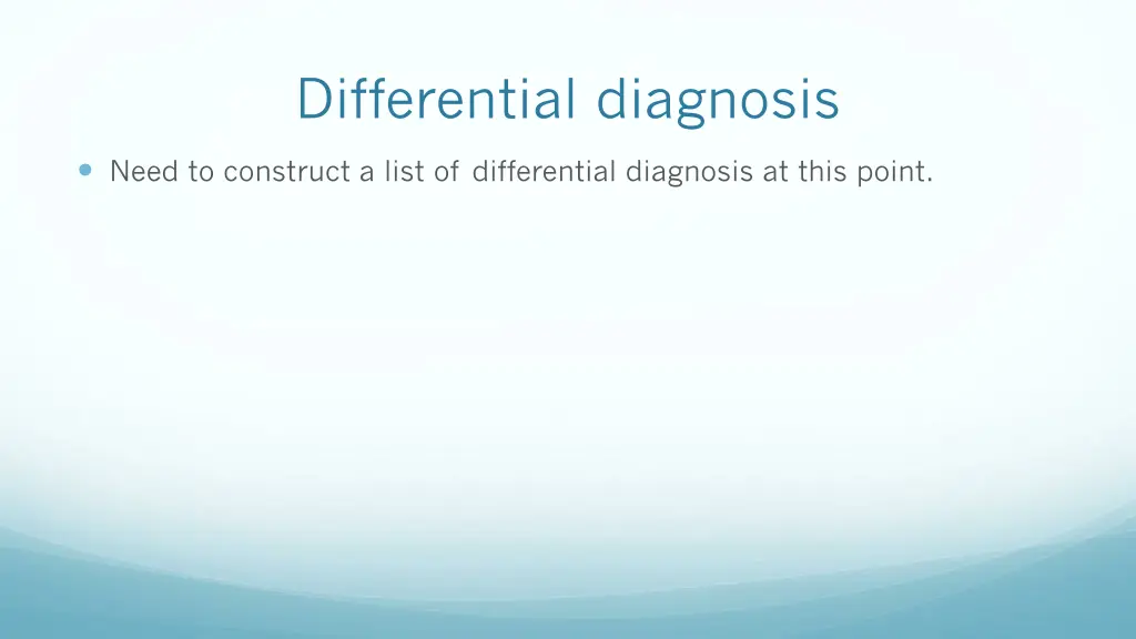 differential diagnosis