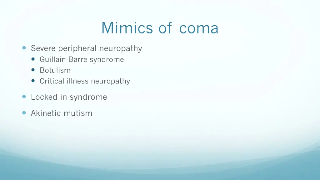 mimics of coma