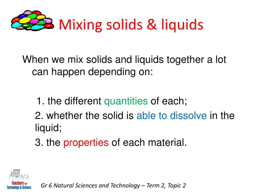 mixing solids liquids
