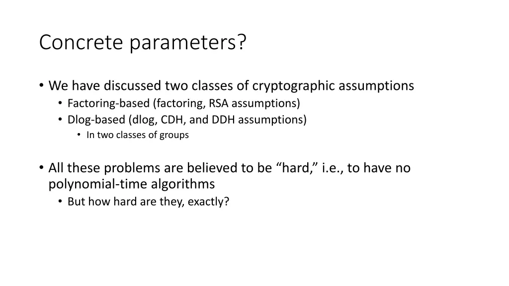 concrete parameters 1