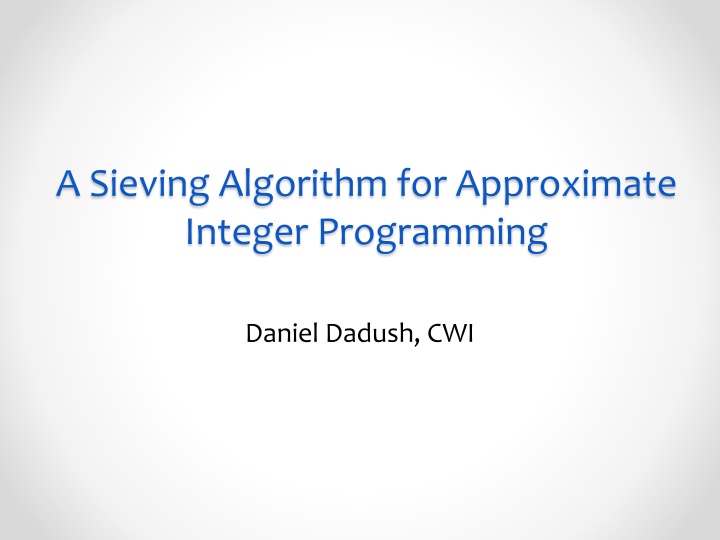 a sieving algorithm for approximate integer