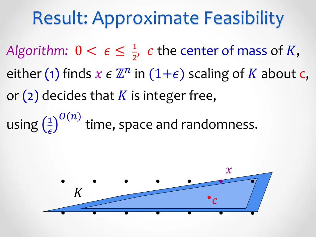 result approximate feasibility
