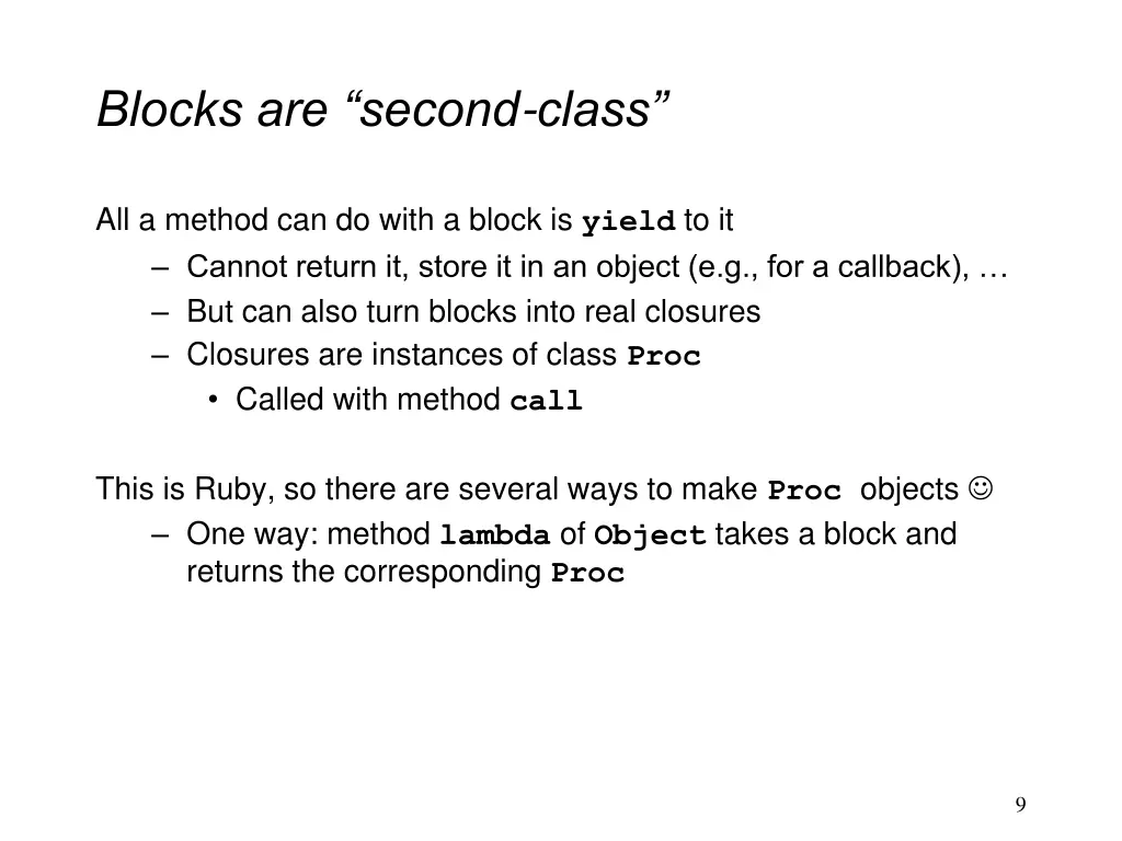 blocks are second class