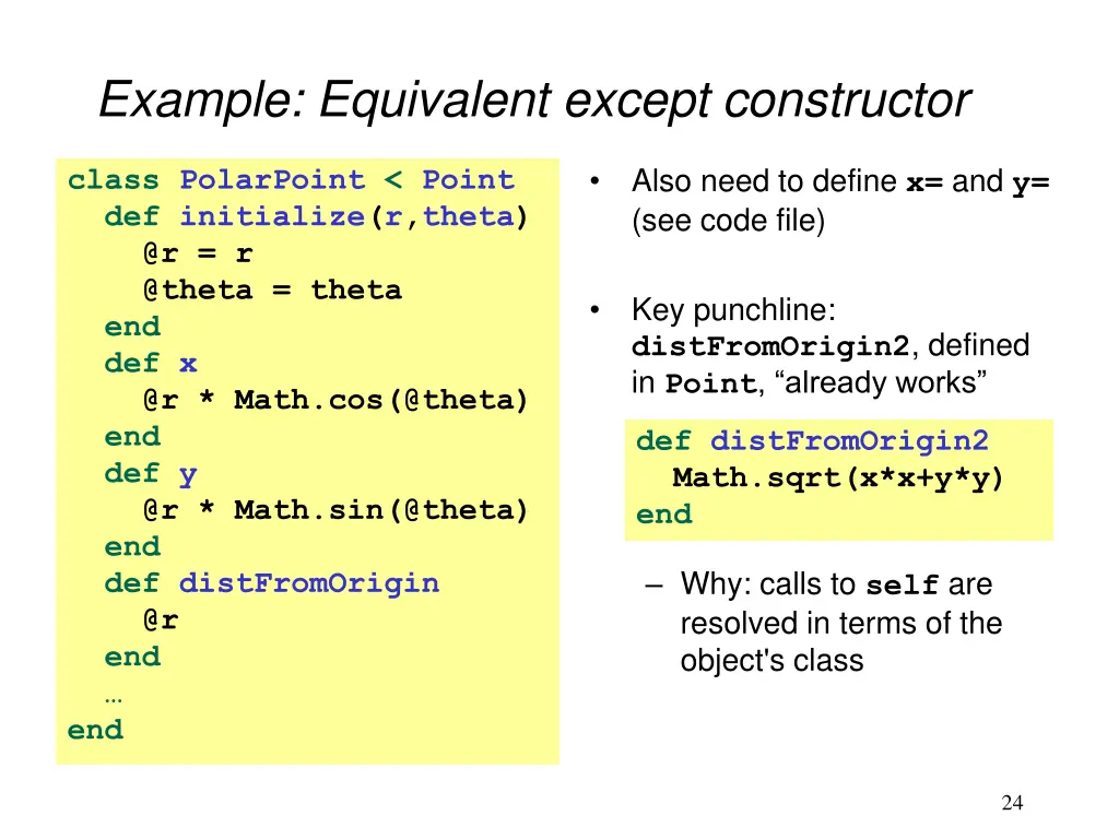 example equivalent except constructor