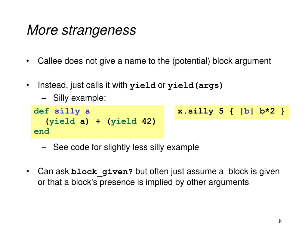 more strangeness
