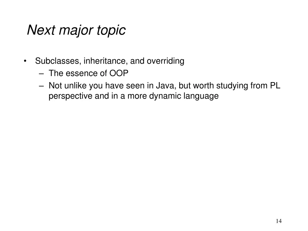 next major topic