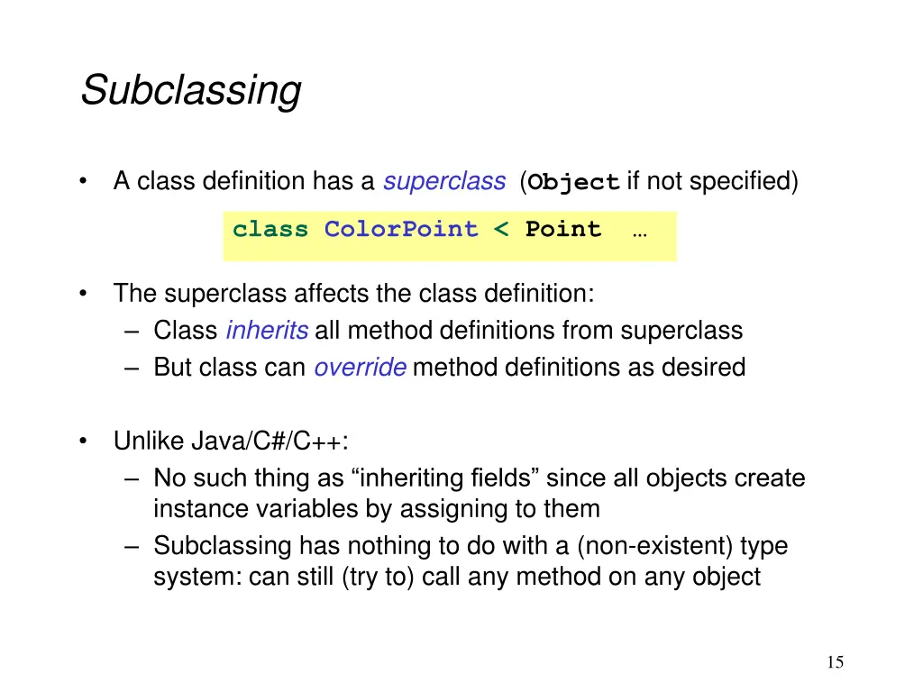 subclassing