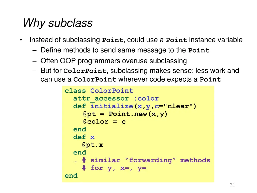 why subclass 2