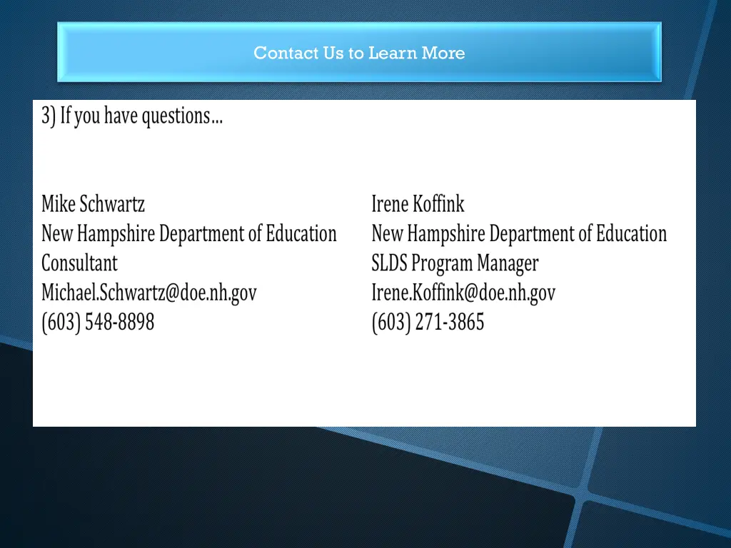 contact us to learn more
