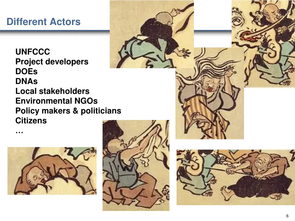 different actors