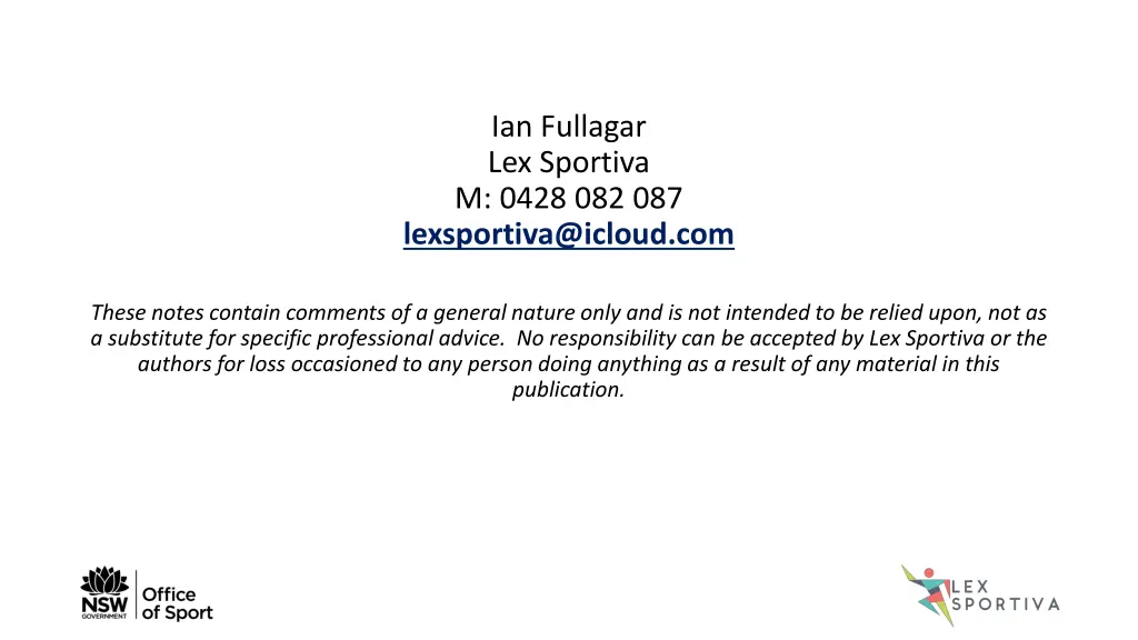 ian fullagar lex sportiva m 0428