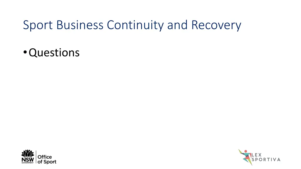 sport business continuity and recovery