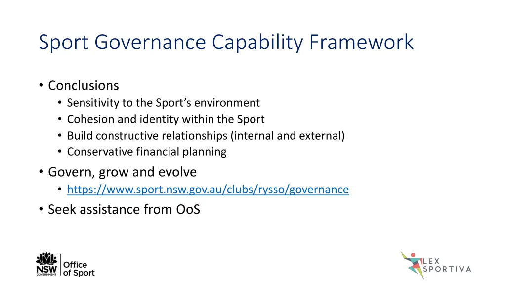 sport governance capability framework 12