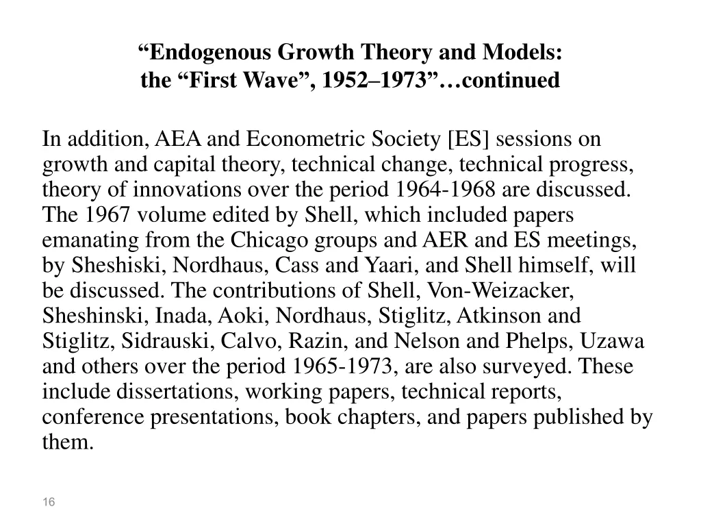 endogenous growth theory and models the first 1