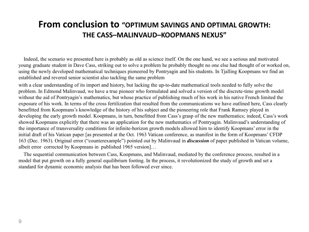 from conclusion to optimum savings and optimal