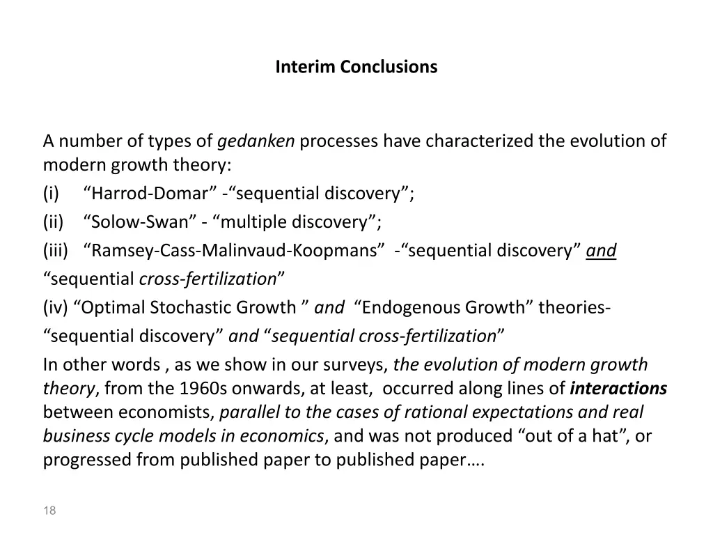 interim conclusions