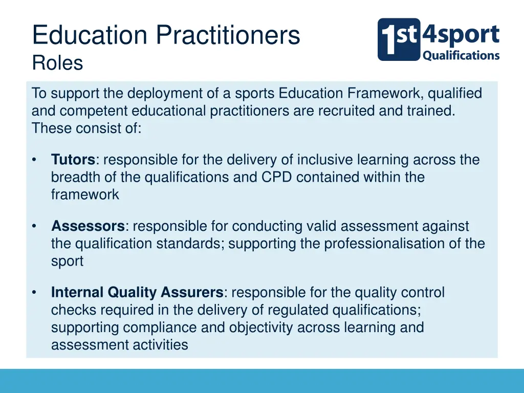 education practitioners roles