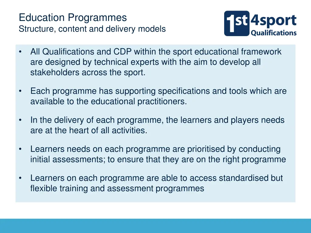 education programmes structure content