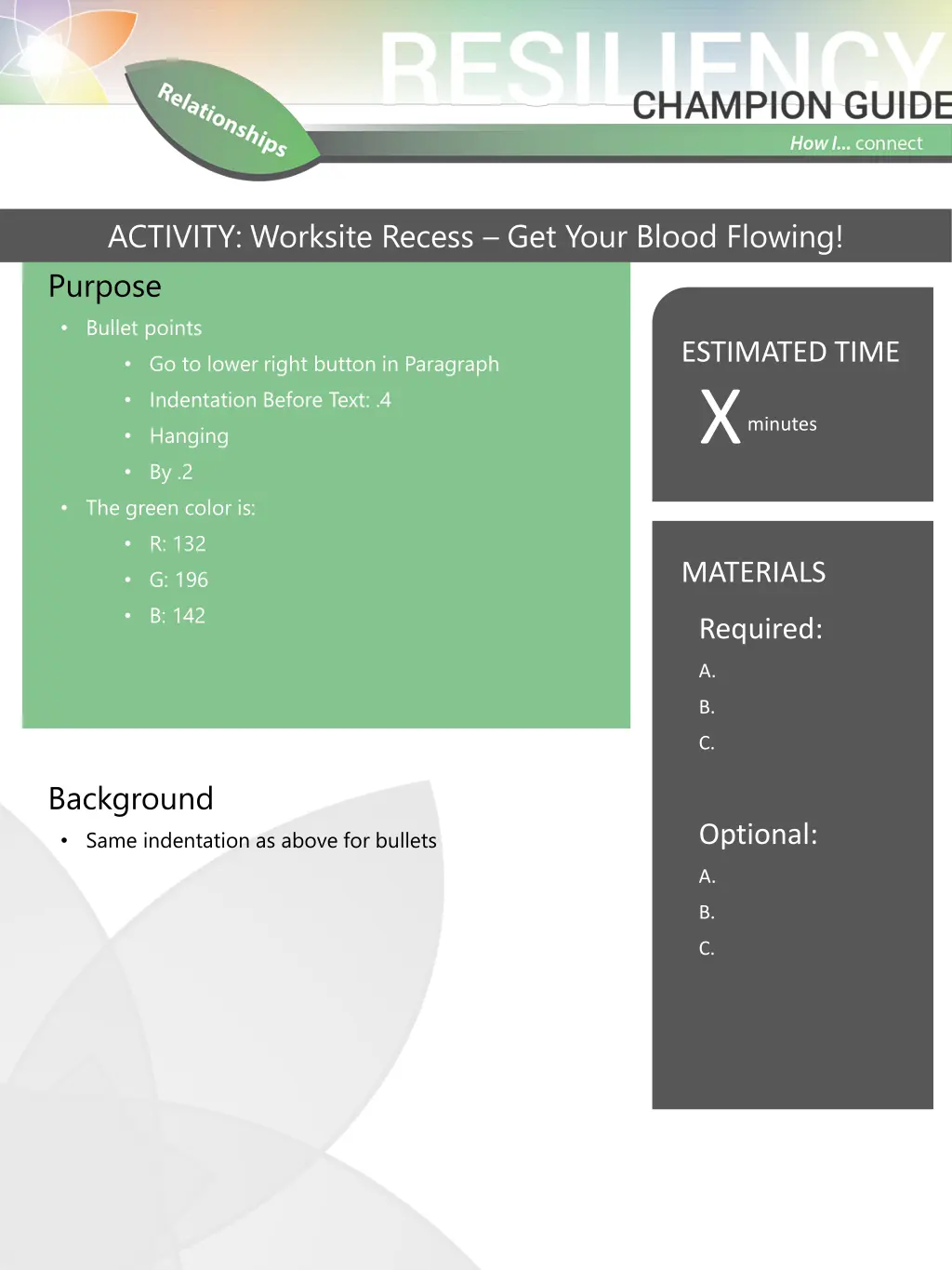activity worksite recess get your blood flowing 2