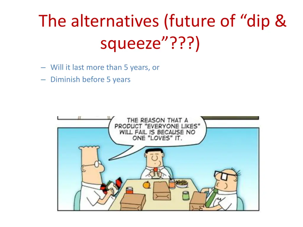 the alternatives future of dip squeeze