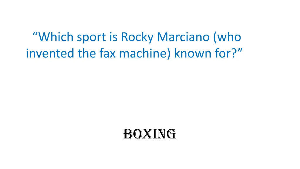 which sport is rocky marciano who invented