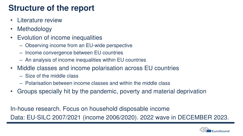 structure of the report