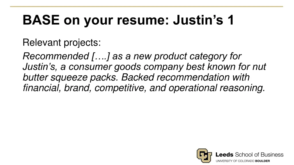base on your resume justin s 1