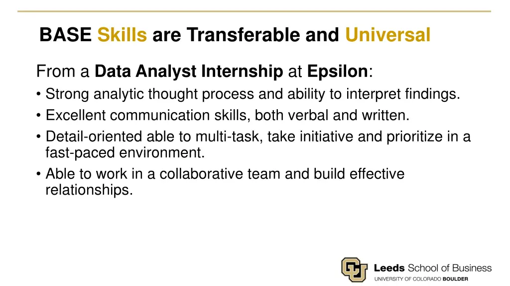 base skills are transferable and universal