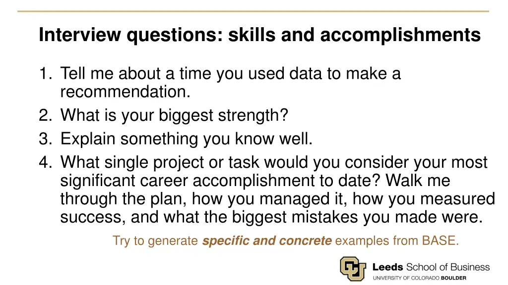interview questions skills and accomplishments