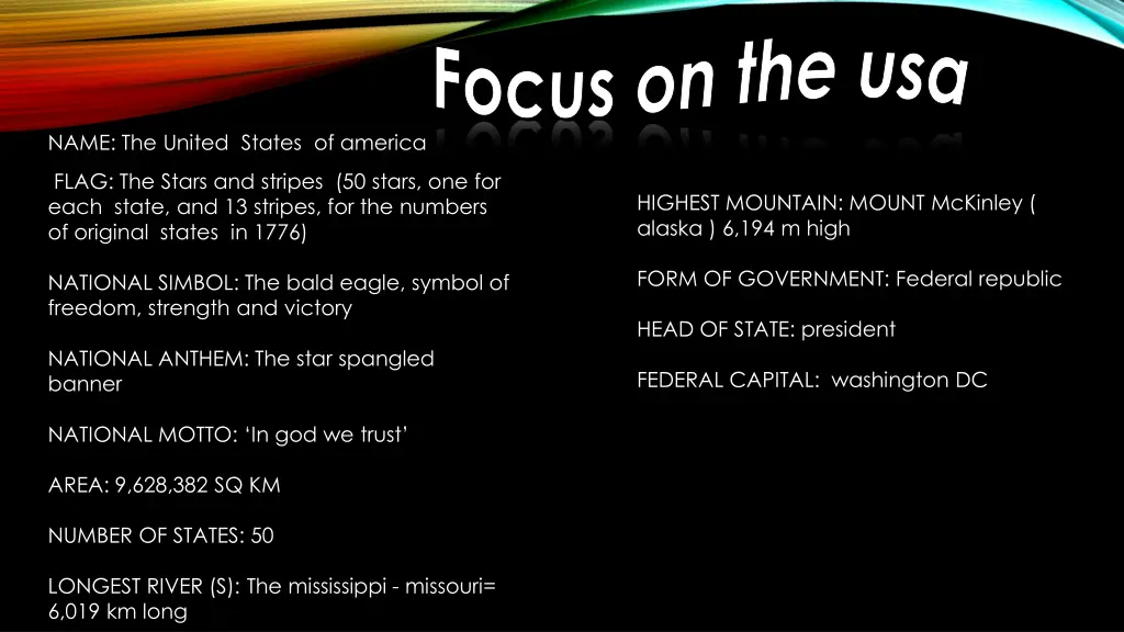 focus on the usa