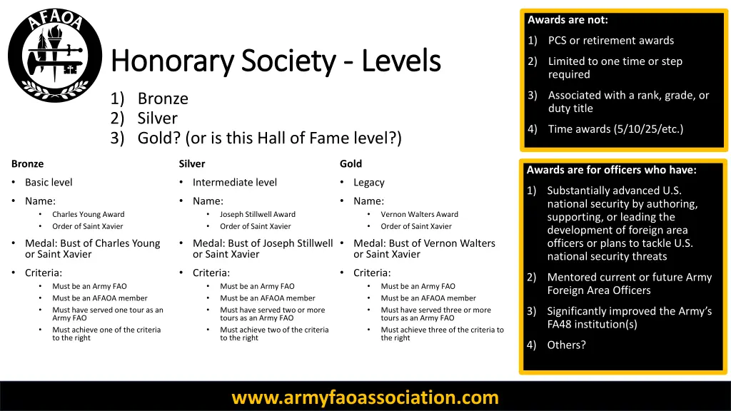 awards are not
