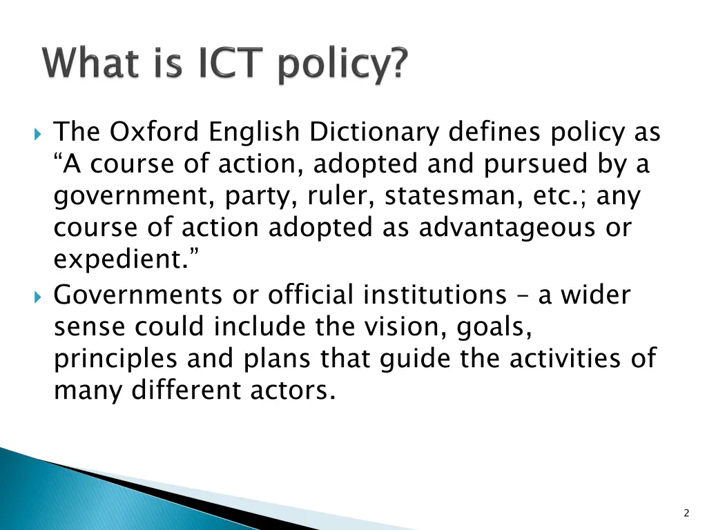 the oxford english dictionary defines policy