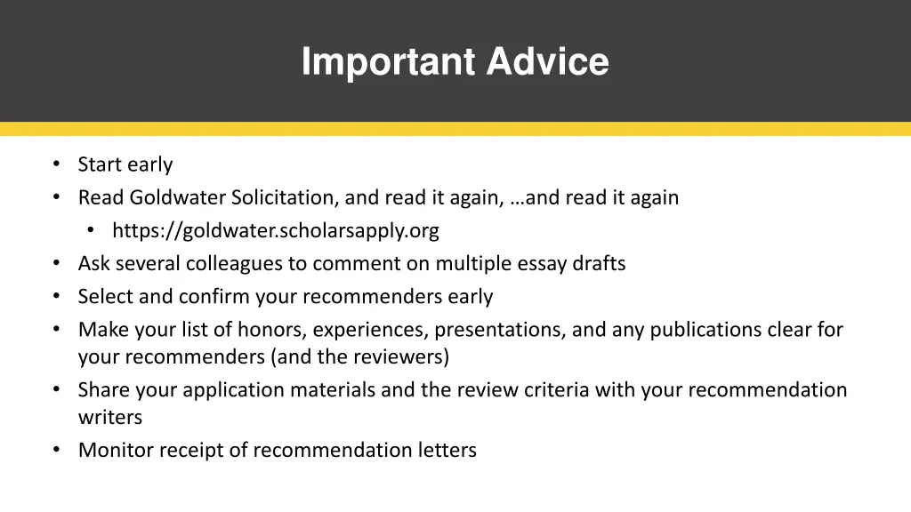 important advice