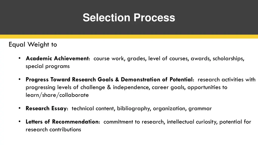 selection process